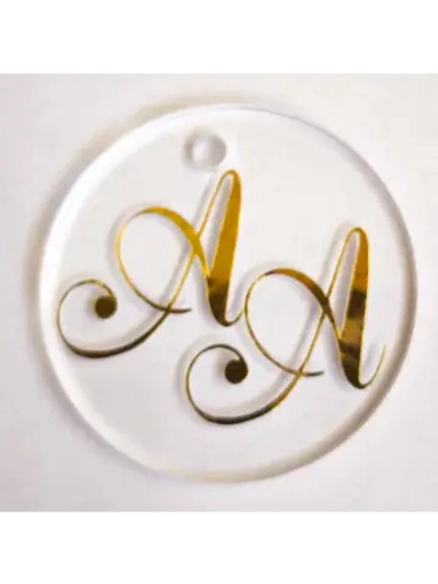 Наклейки свадебные на бутылки и бокалы прямые инициалы