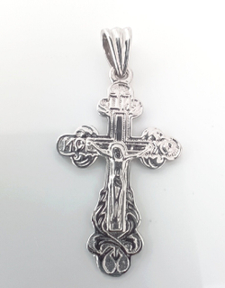 Крестик Эстерелла, серебро, 925 проба, родированный, славянский оберег/Ф