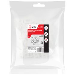 Площадка монтажная ЭРА NO-225-305 22х16 мм белая М4 под хомуты шириной до 10 мм 50 шт | Площадки монтажные