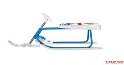 Снегокат Дэми СНК.13 Белый мишка БЕЛЫЙ к/голубой высокий