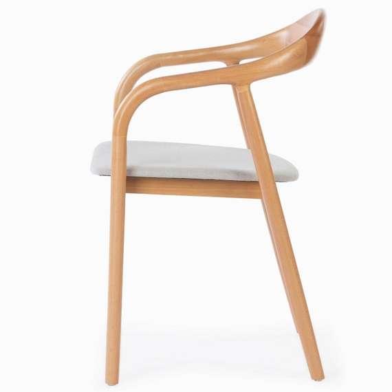 Стул с подлокотниками Esse Soft, бук, светло-серое сиденье