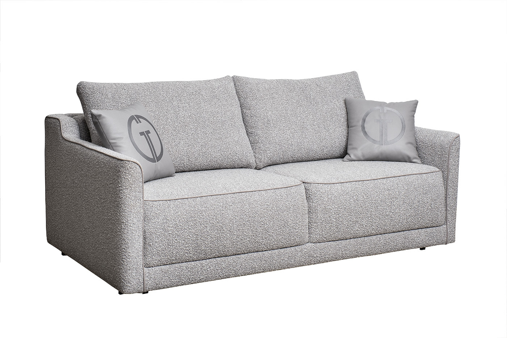 Диван Garda Decor Портофино (Portofino) 200 двухм раскл с кантом букле серый Orso-Ser+Enzo902