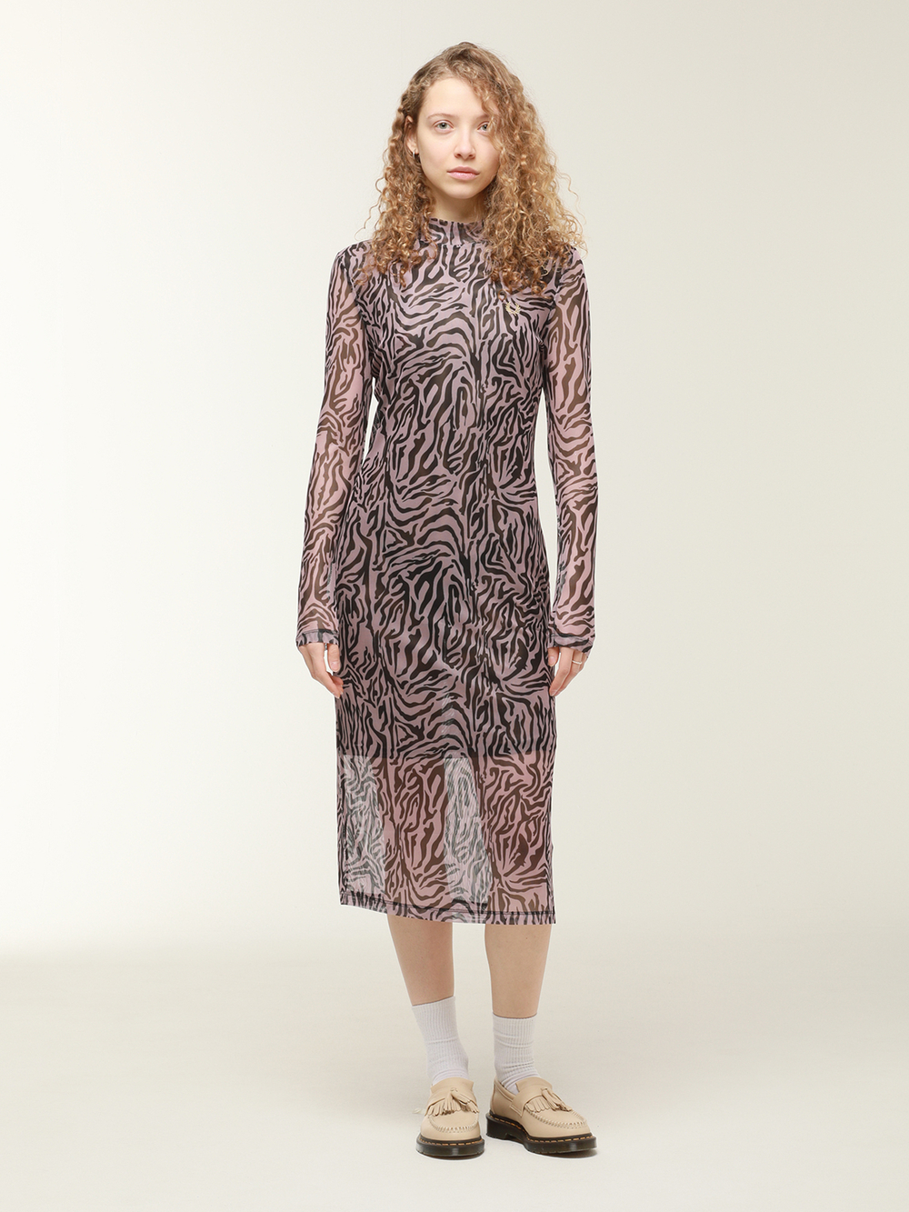 Платье Zebra Print Mesh Dress