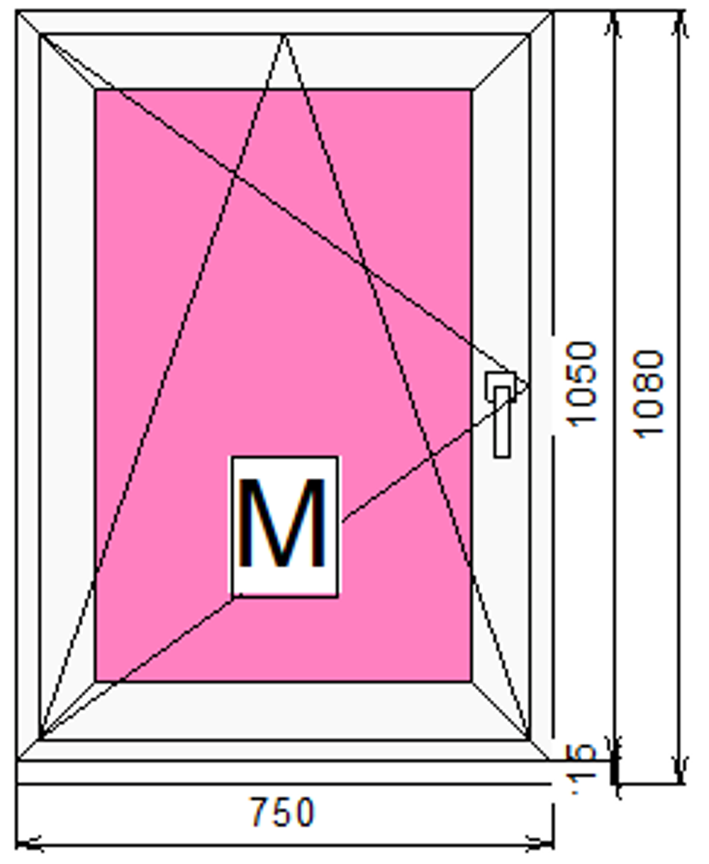 Пластиковое окно 1050 х 750 ТермА Эко + Москитная сетка