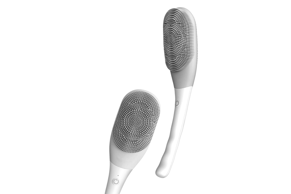 Щетка массажная электрическая для тела CleverCare, цвет серый