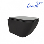 Унитаз подвесной Ceruttispa МИМИ (MIMI) Aria MB CT8920 черный матовый, ТЕРМООБЖИГ (не плёнка) безободковый (510х350х355)