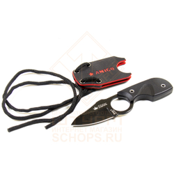 Нож шейный Kizlyar Supreme Amigo-X AUS-8 G10, Black/Black