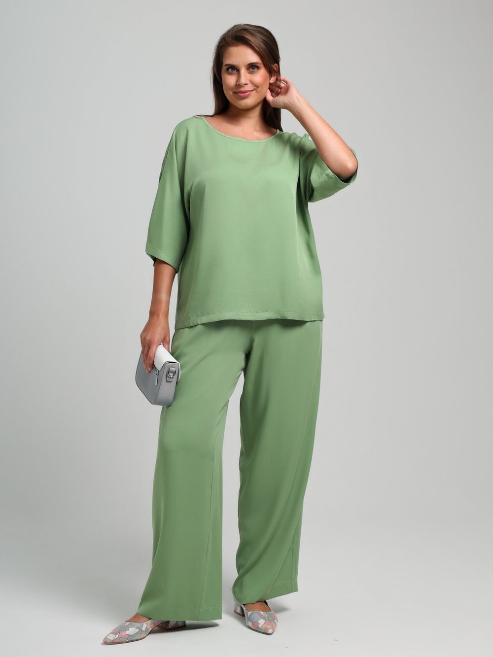 Блузка Летний драйв-2 Виотекс ЗЕЛЁНЫЙ