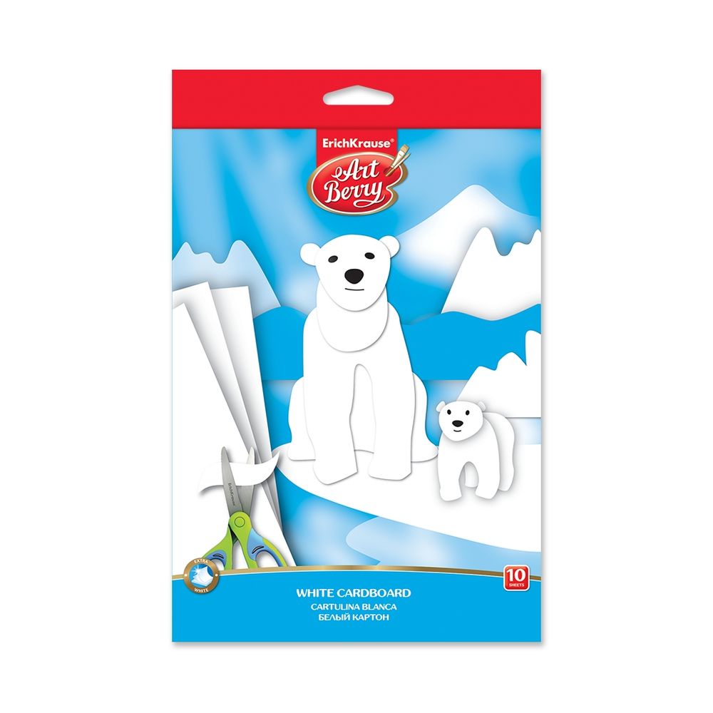 37216 Белый картон мелованный в папке 10л.