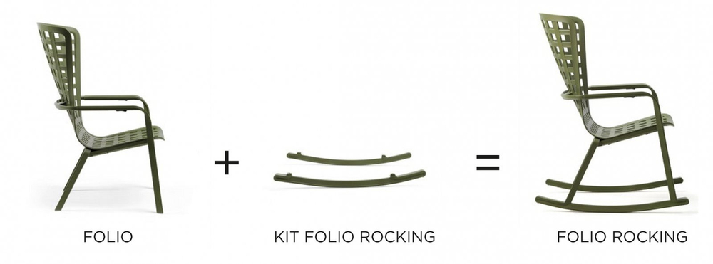 Комплект полозьев для кресла-качалки Nardi Kit Folio Rocking, антрацит