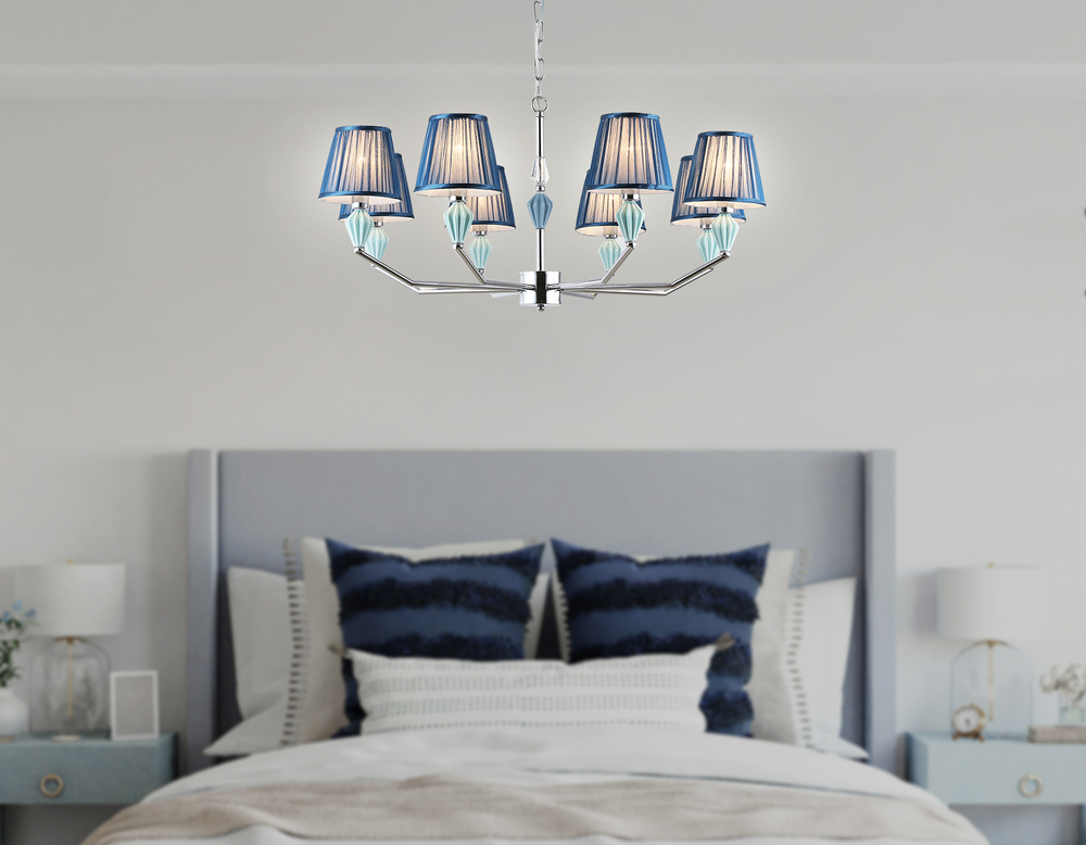 Светильник подвесной LH75063/8 CH/BK хром/черный E14/8 max 40W D870*810