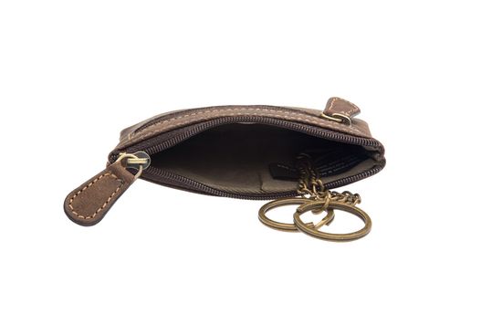 Ключница KLONDIKE «Luke», натуральная кожа в темно-коричневом цвете, 11 х 7,5 см