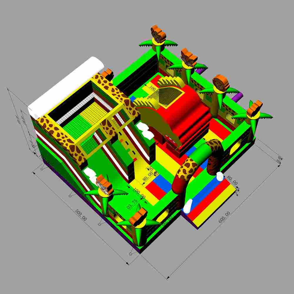 Коммерческий надувной батут «Белый клык ультра», 6*5*4 м
