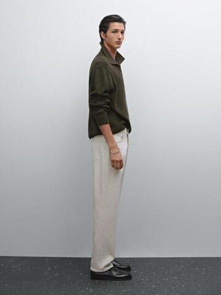 Massimo Dutti Зауженные джинсы, кремовый