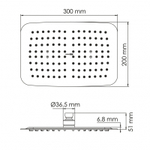 Насадка душевая Wasserkraft серебряная 30х20х5,1 см