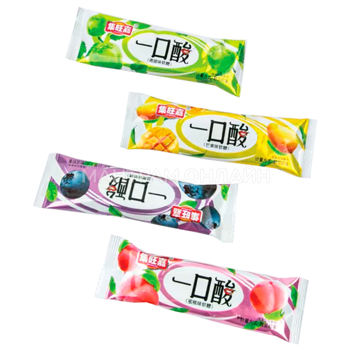 Конфета жевательная молочная вкус черника 10 г