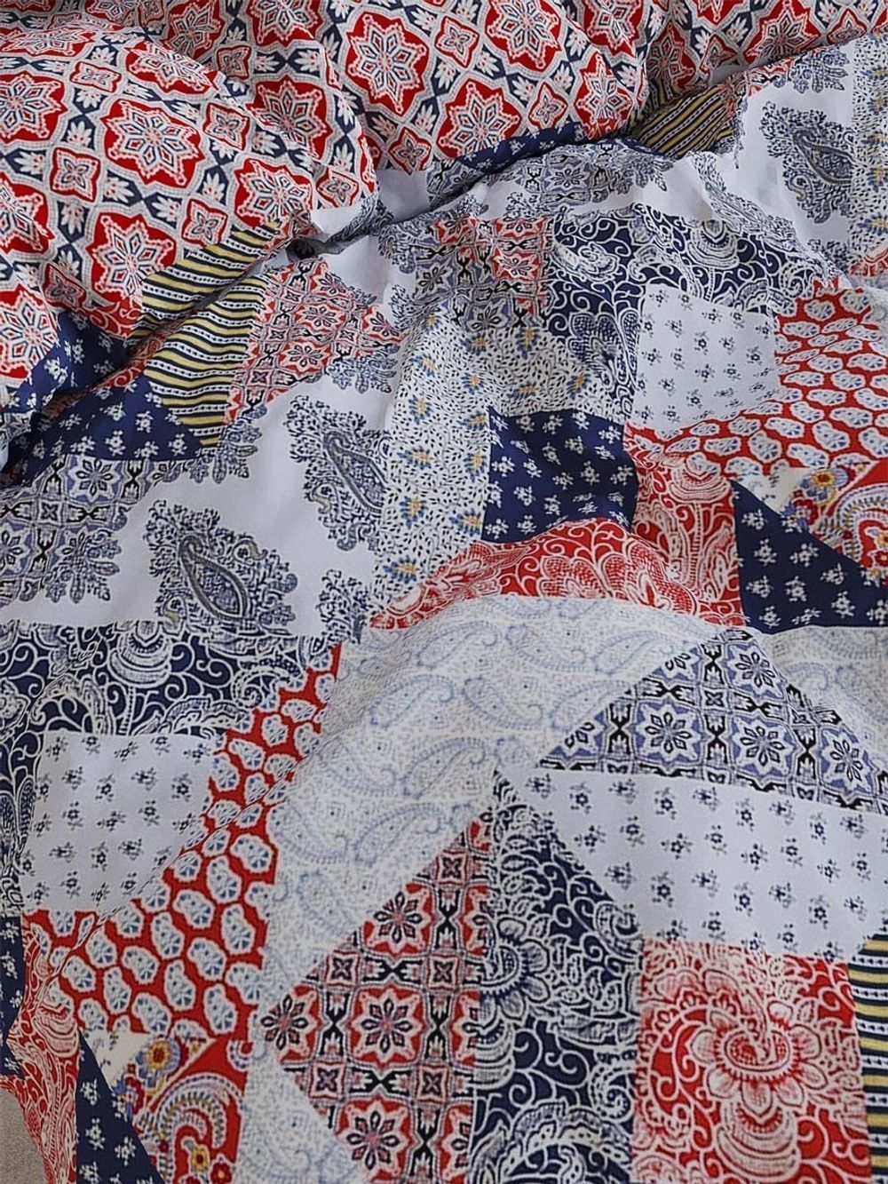 Постельное белье перкаль Сказка "Пэчворк/Султан" евро Наволочка 50x70 см 2 шт Простынь 240x215 см Пододеяльник 200x215 см