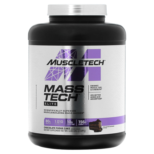 MuscleTech, Mass-Tech™ Elite, Chocolate Fudge Cake, 6 lbs (2.72 kg)