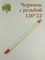 Черенок для швабр,граблей с резьбой и пластиковым подвесом 120см, 22 мм, в/с 1 шт
