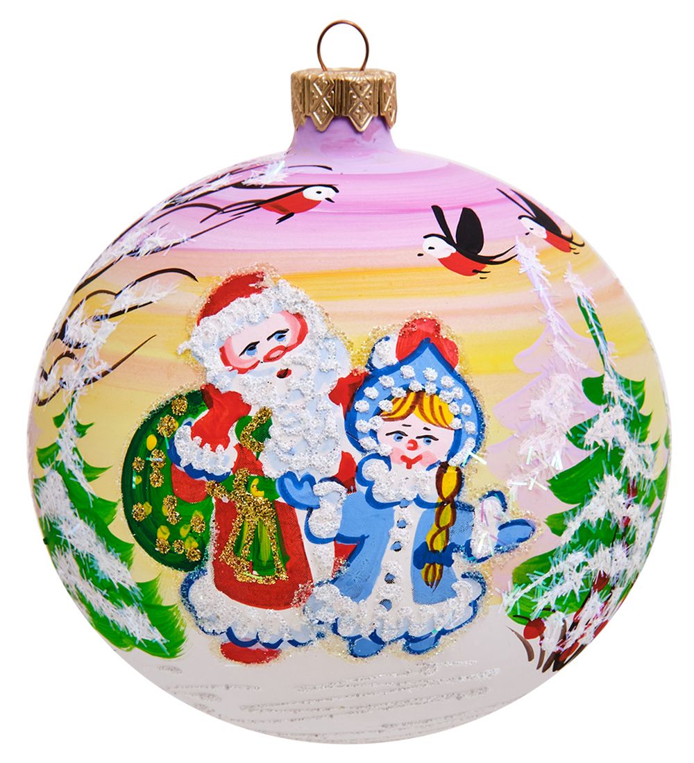 Элита НФШ-1334 Ел. украшение Шар «Дед Мороз и Снегурочка» 100 мм