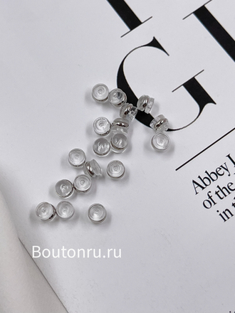 Заглушка для серег с серебристым ободком