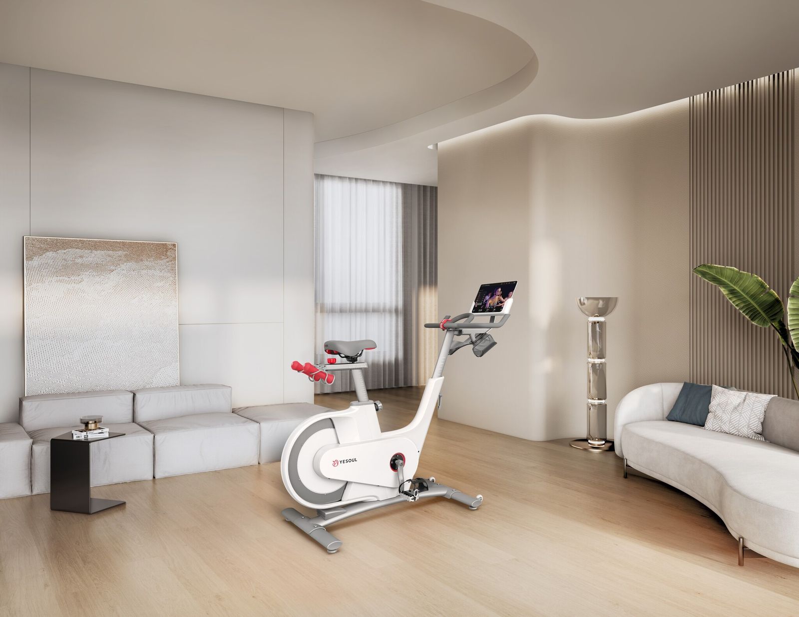 Велотренажер YESOUL Smart Spinning bike V1 белый фото №10