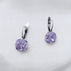 "Флегра" серьги в серебряном покрытии из коллекции "Циркония" от Jenavi  с английским замком