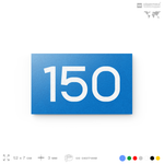 Номер на дверь 150, табличка на дверь для офиса, квартиры, кабинета, аудитории, склада, голубой 120х70 мм, Айдентика Технолоджи
