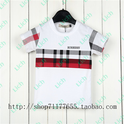 Футболка детская в крупную клетку с надписями