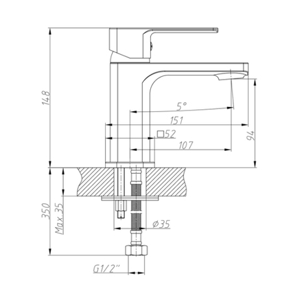 Смеситель для раковины Decoroom DR20011, однорычажный, хром