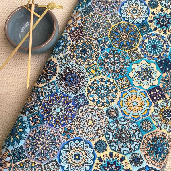 МОЗАИКА БИРЮЗА 100% , хлопок David Textiles 2