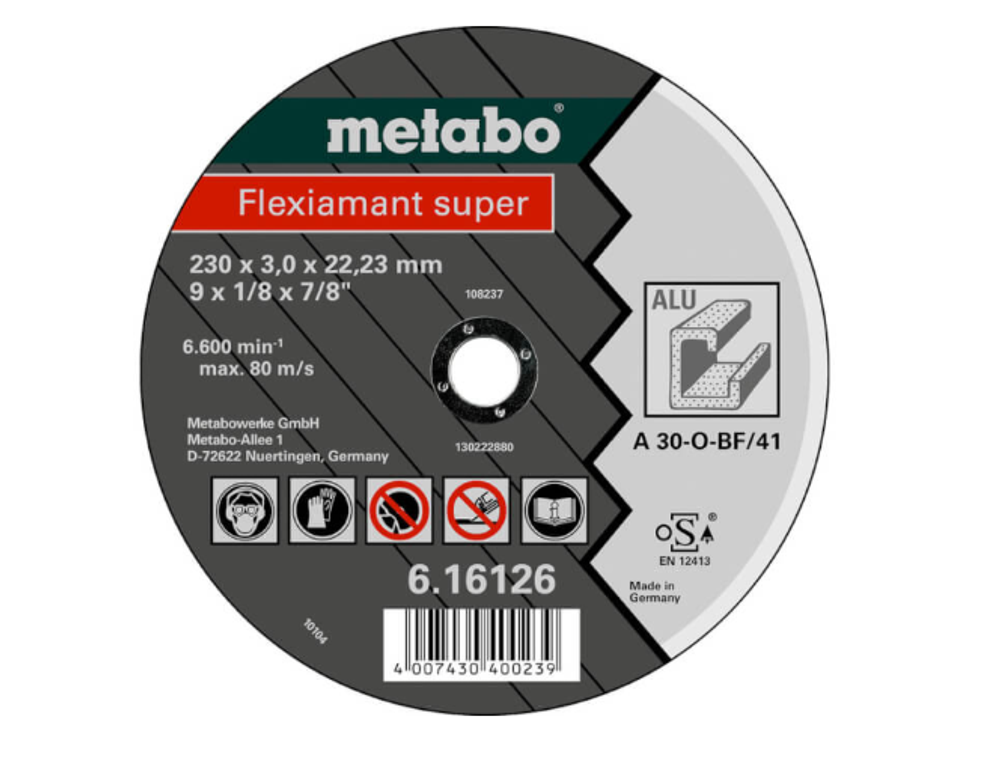 Круг отрезной по цветным металлам METABO Flexiamant S 230x22х3.0 мм (616126000)