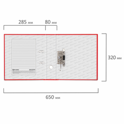 Папка-регистратор BRAUBERG с покрытием из ПВХ, 80 мм, с уголком, красная (удвоенный срок службы), 227192
