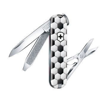 Складной нож Victorinox 0.6223.L2007 World of Soccer c клинком из стали X55CrMo14, рукоять Cellidor