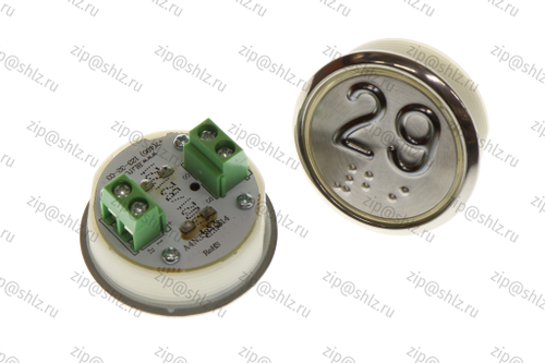 Кнопка (кнопочный модуль) EA2406S-S-R "29 этаж", круглая, красная статическая подсветка, Брайль