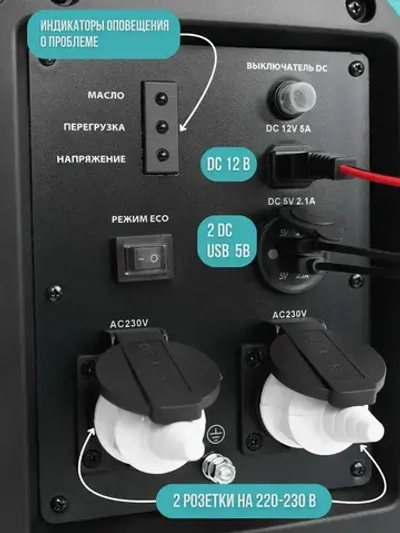 Инверторный электрогенератор бензиновый SUPER GEN WX-B700 2,5 кВт 4-тактный