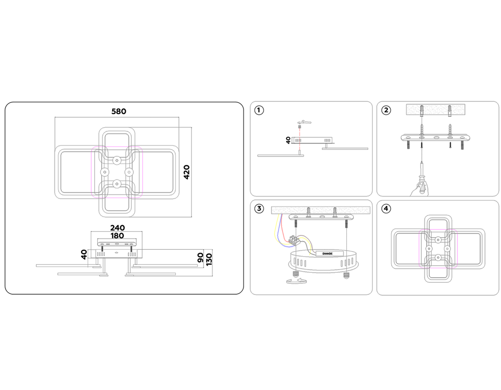 Ambrella Потолочный светодиодный светильник с пультом Original FA534