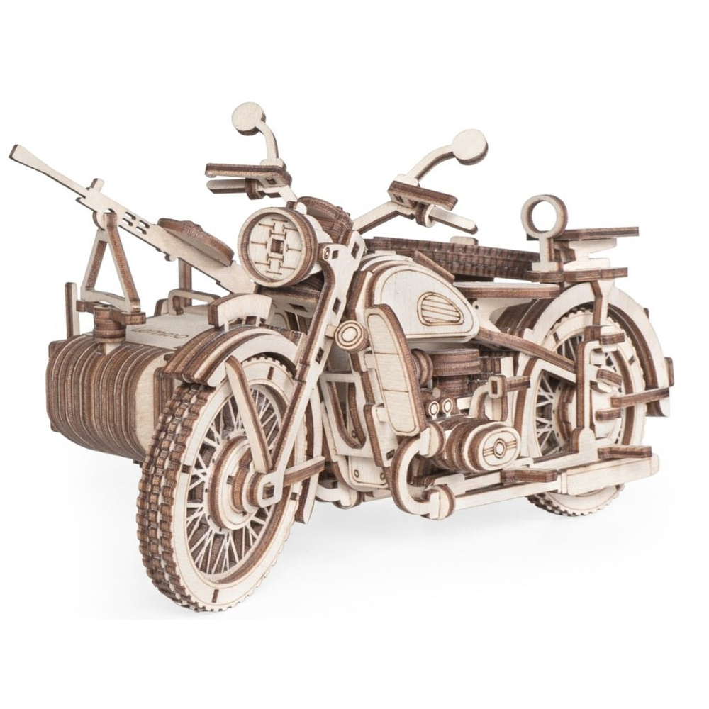 Деревянный конструктор Мотоцикл с коляской УРАН (Lemmo)