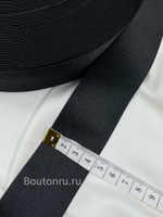 Эластичная лента (резинка) черная с атласным эффектом