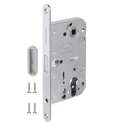 Замок Armadillo (Армадилло) межкомнатный магнитный под цилиндр с ответной планкой GRAVITY G02.196.50.85 CP хром