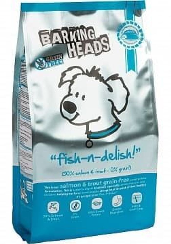 BARKING HEADS 6кг Корм Беззерновой д/собак с лососем, форелью и бататом &quot;Рыбка-вкусняшка&quot;