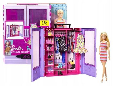 Кукла Barbie Mattel Гардероб с куклой Барби и аксессуарами HJL66