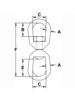Вертлюг такелажный петля-петля 1" (5500кг)