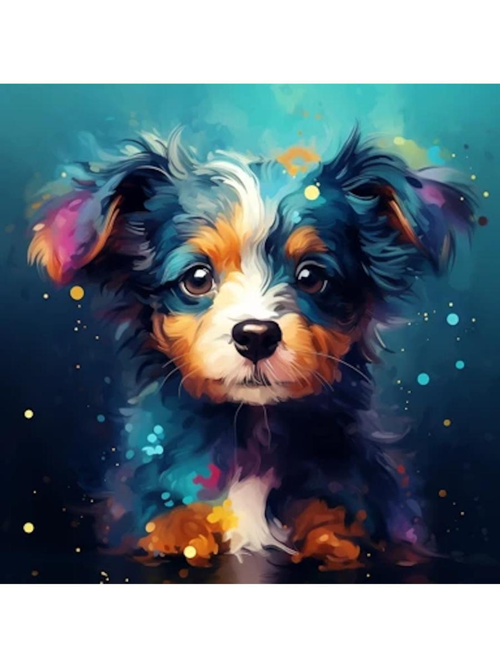 Картина по номерам 30х30см. "Малыши. Милый пёсик" 20цв. коробка (арт. Х-6324)