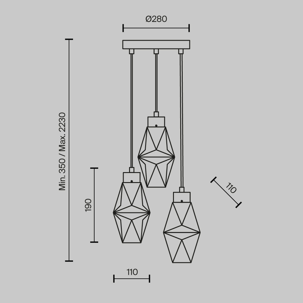 Подвесной светильник Maytoni Coctail time MOD325PL-03G