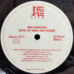 Ben Webster / Days Of Wine And Roses (LP)