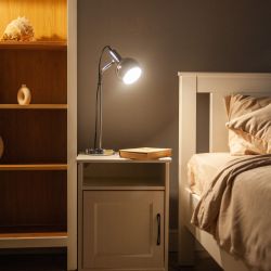 UML-B702 E14 SILVER Светильник настольный. 60W. Цоколь Е14. Механический выключатель. Серебристый. ТМ Uniel