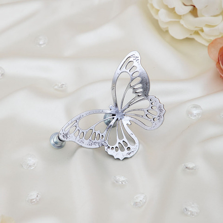 Ручка мебельная Бабочки 110 Античное серебро