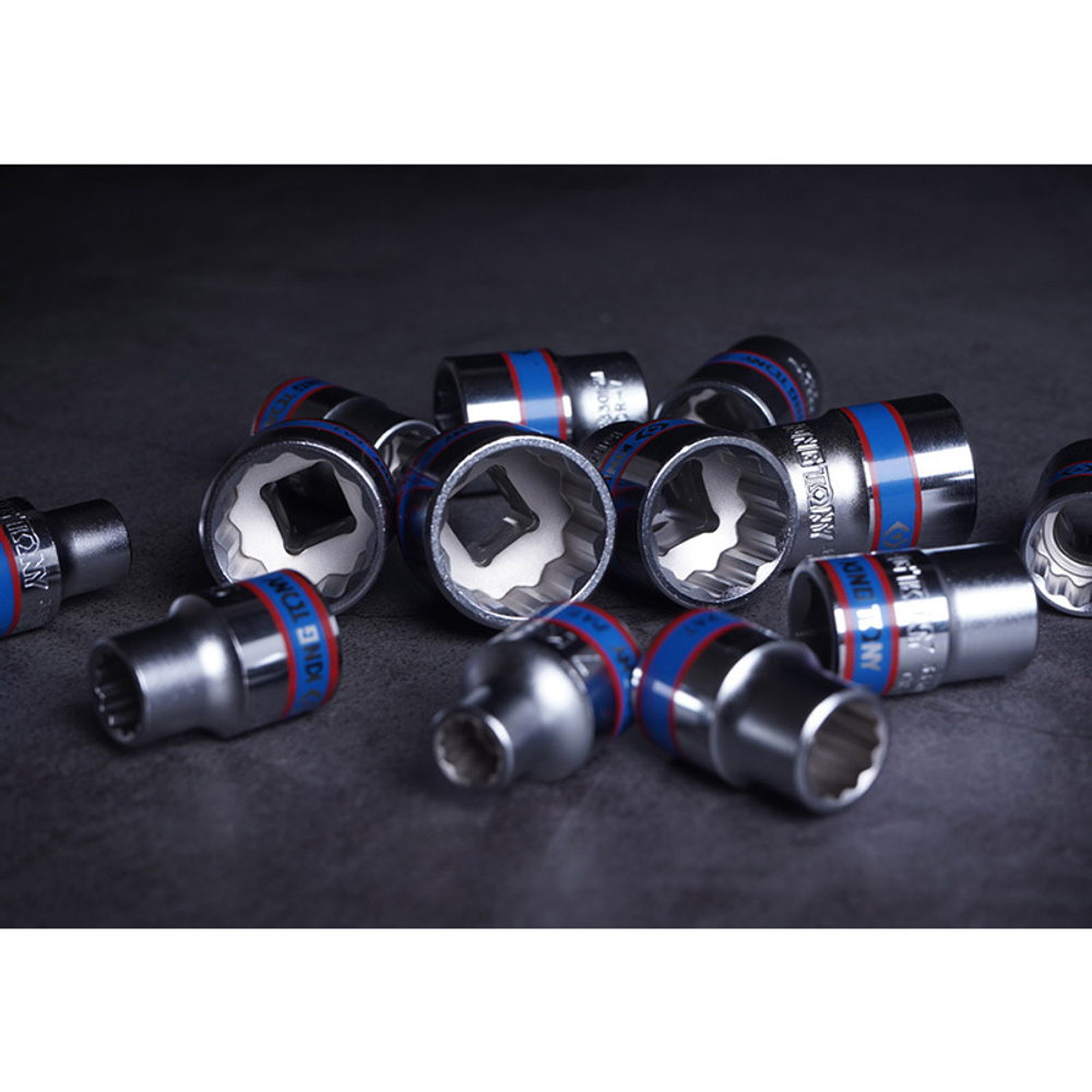 KING TONY (3013MR) Набор торцевых головок 3/8", 12-гранные, 7-19 мм, 13 предметов