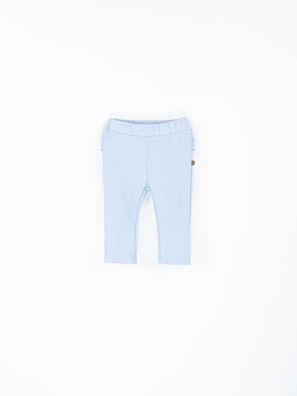 Брюки из джинскота с рюшей "Голубые" 0+